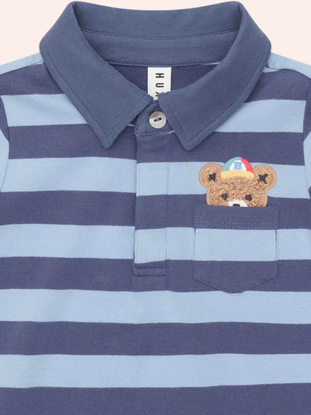 Peeping Hux Blue Stripe Polo T-Shirt