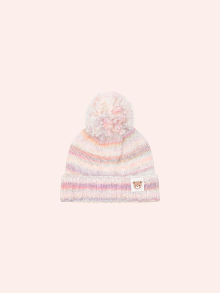 RAINBOW STRIPE KNIT BEANIE