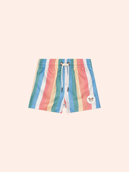 Rainbow Stripe Swim Short